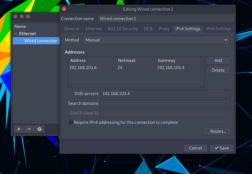 ParrotOS Ethernet Configuration